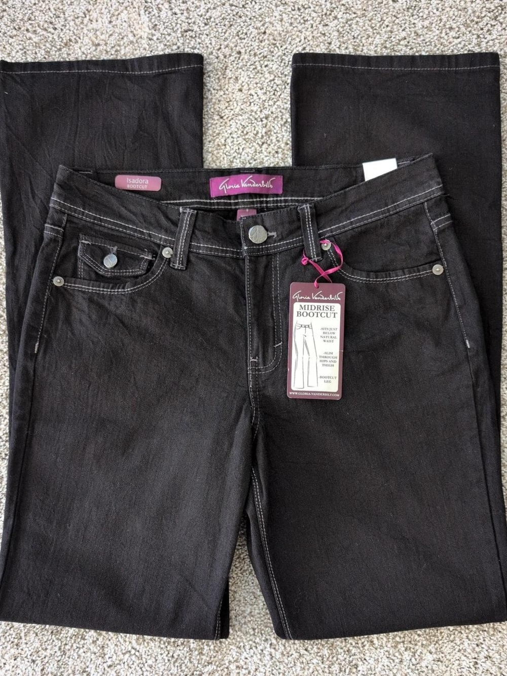 NWT Gloria Vanderbilt Isadora Midrise Bootcut Jeans - Black